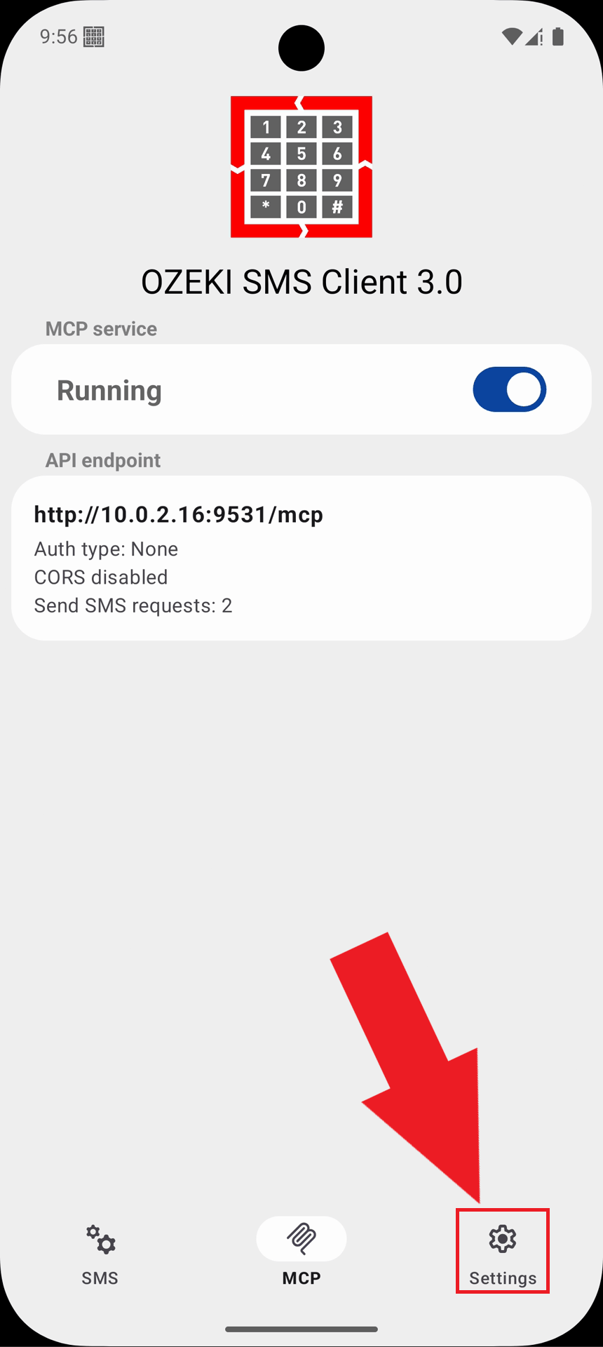 Open gateway settings Open gateway settings