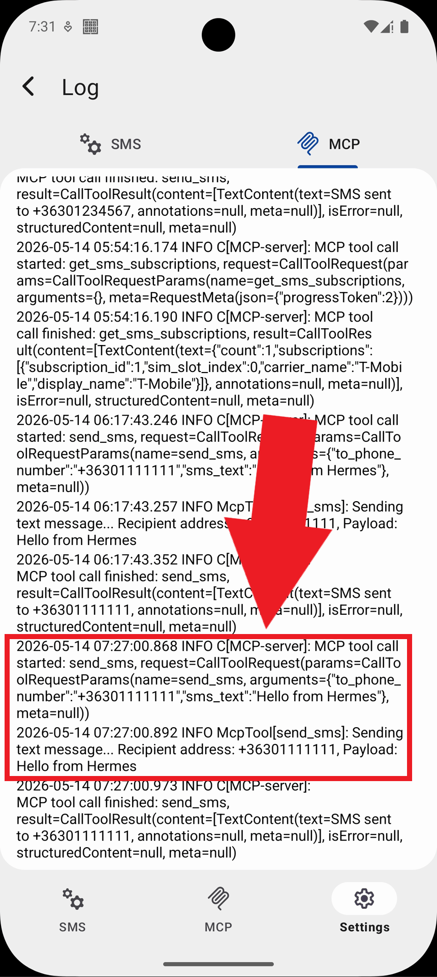 View MCP logs View MCP logs