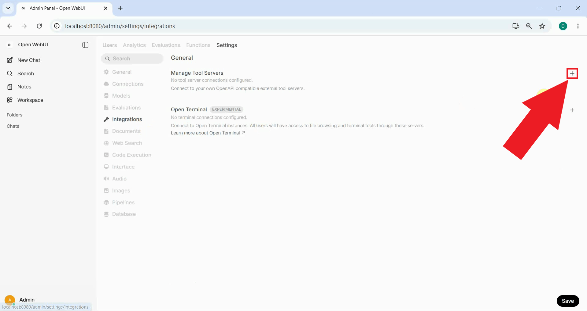 Press Add Tool Server button
