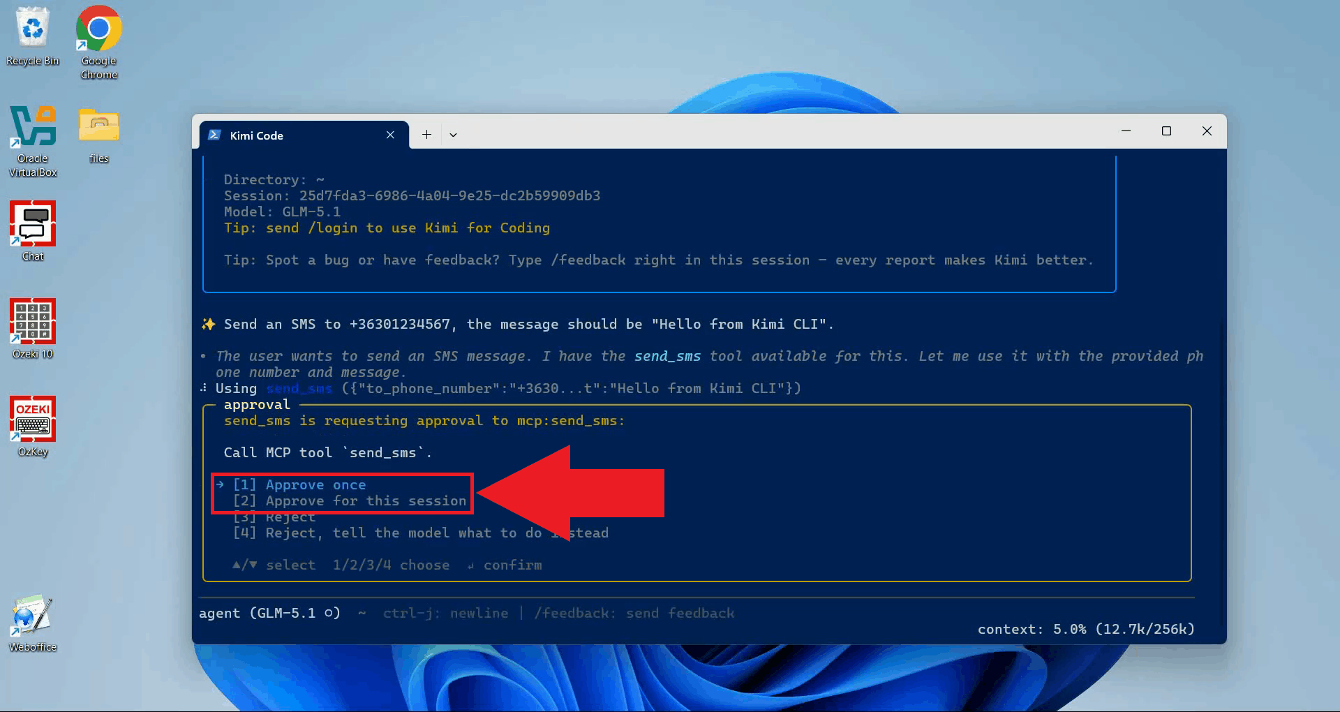 Allow tool use if prompted