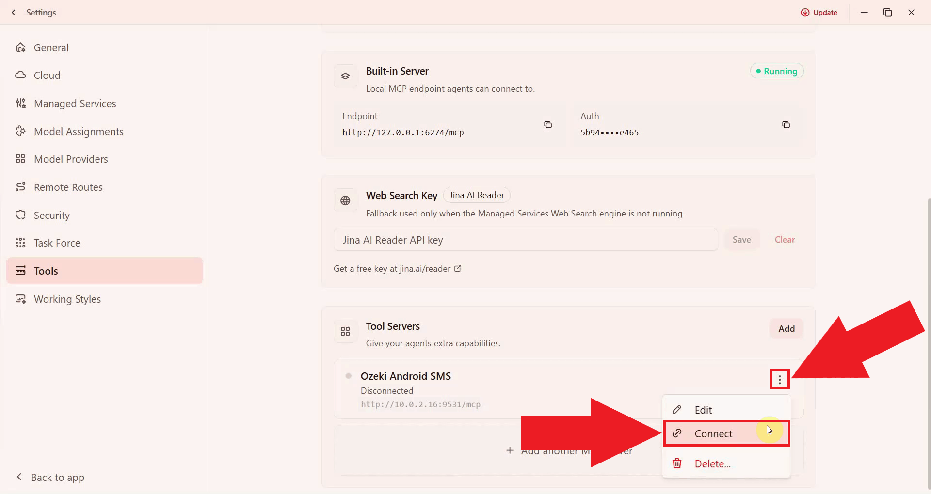 Connect to MCP server